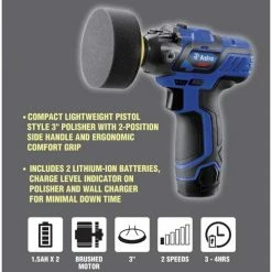 Wholesale ๐ Astro Pneumatic 12V 3 Inch Mini Cordless Pistol Polisher With 2 Batteries 3027 ๐ 8 Wholesale ๐ Astro Pneumatic 12V 3 Inch Mini Cordless Pistol Polisher With 2 Batteries 3027 ๐ -Eastwood - shop p55314 2