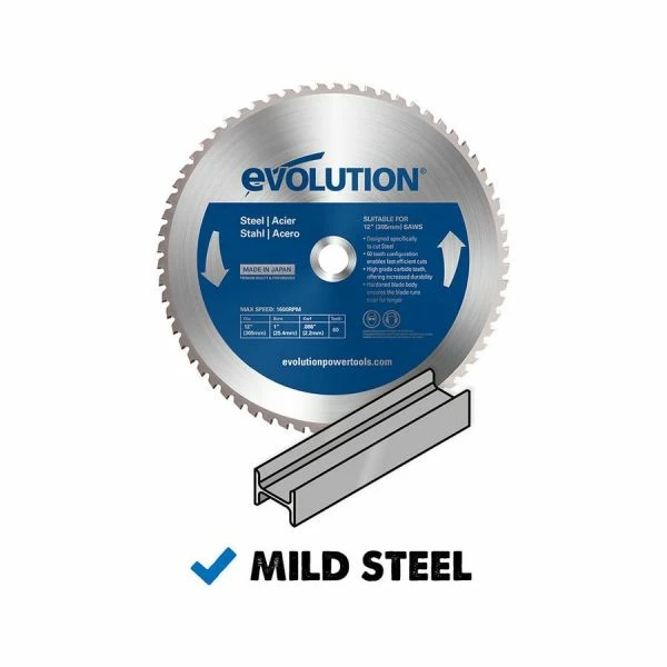 Budget โค๏ธ Evolution Power Tools 12 In. Steel X 60T X 1 In. Arbor 12BLADEST ๐ 2 Budget โค๏ธ Evolution Power Tools 12 In. Steel X 60T X 1 In. Arbor 12BLADEST ๐ - Image 2