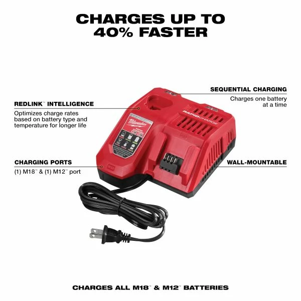 Outlet ❤️ Milwaukee M18 & M12 Rapid Charger 48-59-1808 ✔️ 3 Outlet ❤️ Milwaukee M18 & M12 Rapid Charger 48-59-1808 ✔️ - Image 3