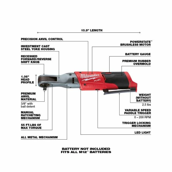 Buy 👏 Milwaukee M12 FUEL 3/8 In. Ratchet Bare Tool 2557-20 💯 3 Buy 👏 Milwaukee M12 FUEL 3/8 In. Ratchet Bare Tool 2557-20 💯 - Image 3