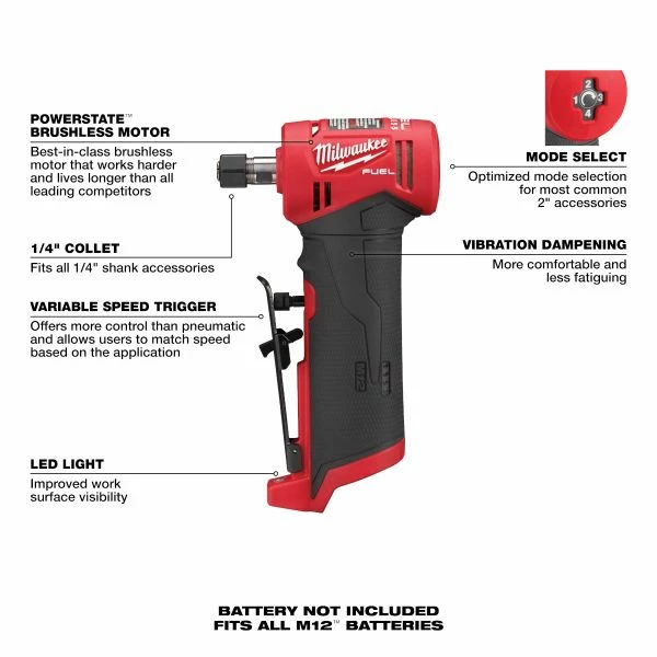 Outlet โ Milwaukee M12 FUEL 1/4 In. Right Angle Die Grinder 2485-20 ๐ 3 Outlet โ Milwaukee M12 FUEL 1/4 In. Right Angle Die Grinder 2485-20 ๐ - Image 3