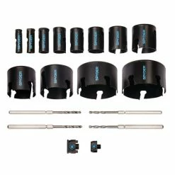 New 🧨 Spyder Products 18 Piece Tungsten Carbide Tipped Kit Wood-Masonry Hole Saw Set 600938 🎉