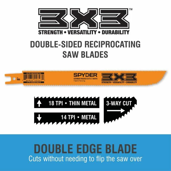 Outlet ❤️ Spyder Products 3x3 Reciprocating Saw Blade - 10/14 X 14 TPI - 8 In. 200205 ✔️ 2 Outlet ❤️ Spyder Products 3x3 Reciprocating Saw Blade - 10/14 X 14 TPI - 8 In. 200205 ✔️ - Image 2