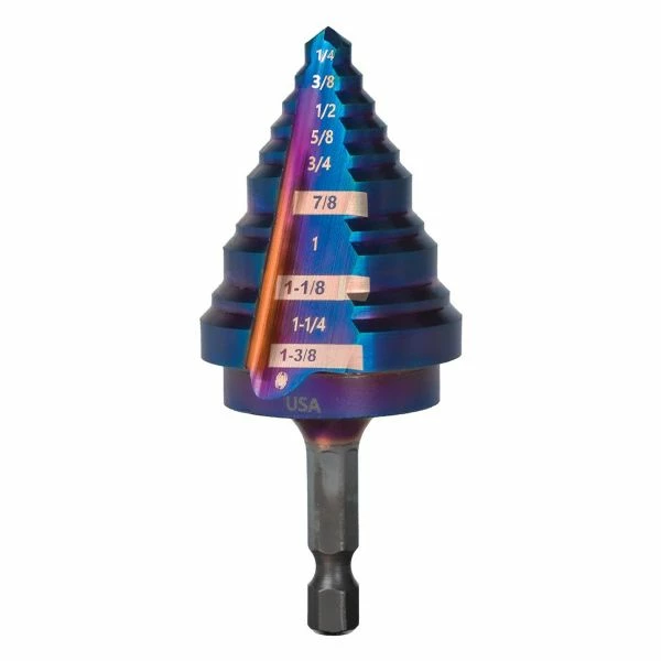 Budget βοΈ Spyder Products 10 Step Bit Mach-Blue Hex Shank 1/4 In. - 1-3/8 In.Β 19024 𧨠1 Budget βοΈ Spyder Products 10 Step Bit Mach-Blue Hex Shank 1/4 In. - 1-3/8 In.Β 19024 π§¨