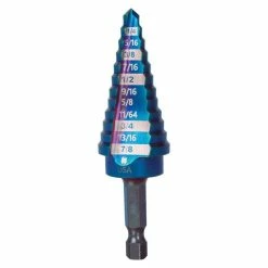 Best Sale 👏 Spyder Products 12 Step Bit Mach-Blue Hex Shank 3/16 In. - 7/8 In. #4 19022 💯