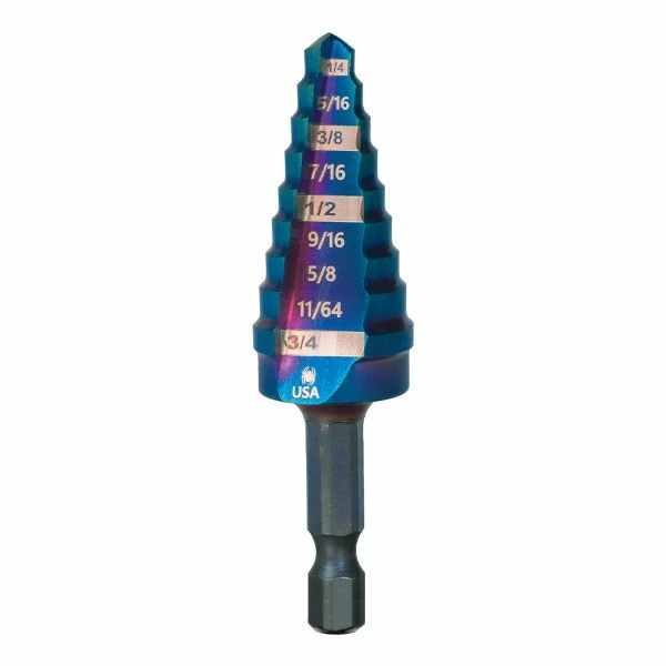 Budget ✨ Spyder Products 9 Step Bit Mach-Blue Hex Shank 1/4 In. - 3/4 In. 19021 🥰 1 Budget ✨ Spyder Products 9 Step Bit Mach-Blue Hex Shank 1/4 In. - 3/4 In. 19021 🥰