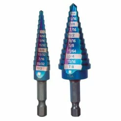 Best deal 🥰 Spyder Products 2 Piece Step Bit Set Mach-Blue Hex Shank 1/8 In.-1/2 In. & 3/16 In.-7/8 In. 19025 👏
