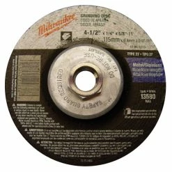 Buy 🛒 Milwaukee 4-1/2 In. X 1/4 In. X 5/8-11 In. Grinding Wheel Type 27 49-94-4515 ✔️